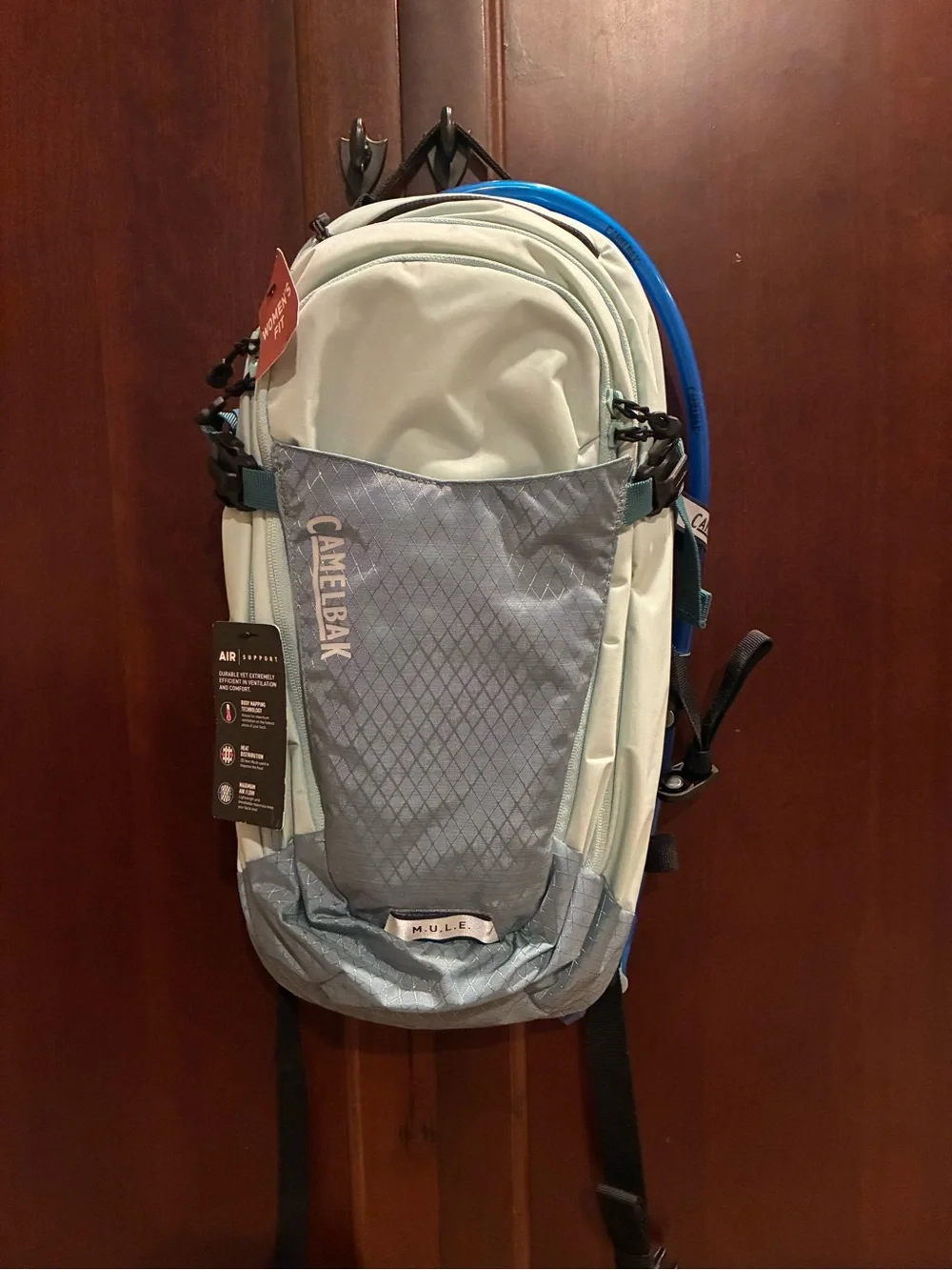 CamelBak M.U.L.E Women's Fit Hydration Pack in Light Mint and Slate Blue 12 L